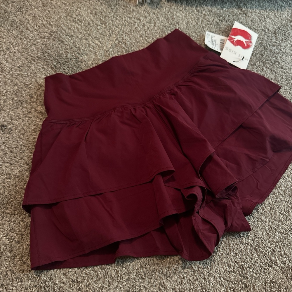Hot Kiss Burgundy Mini Skirt